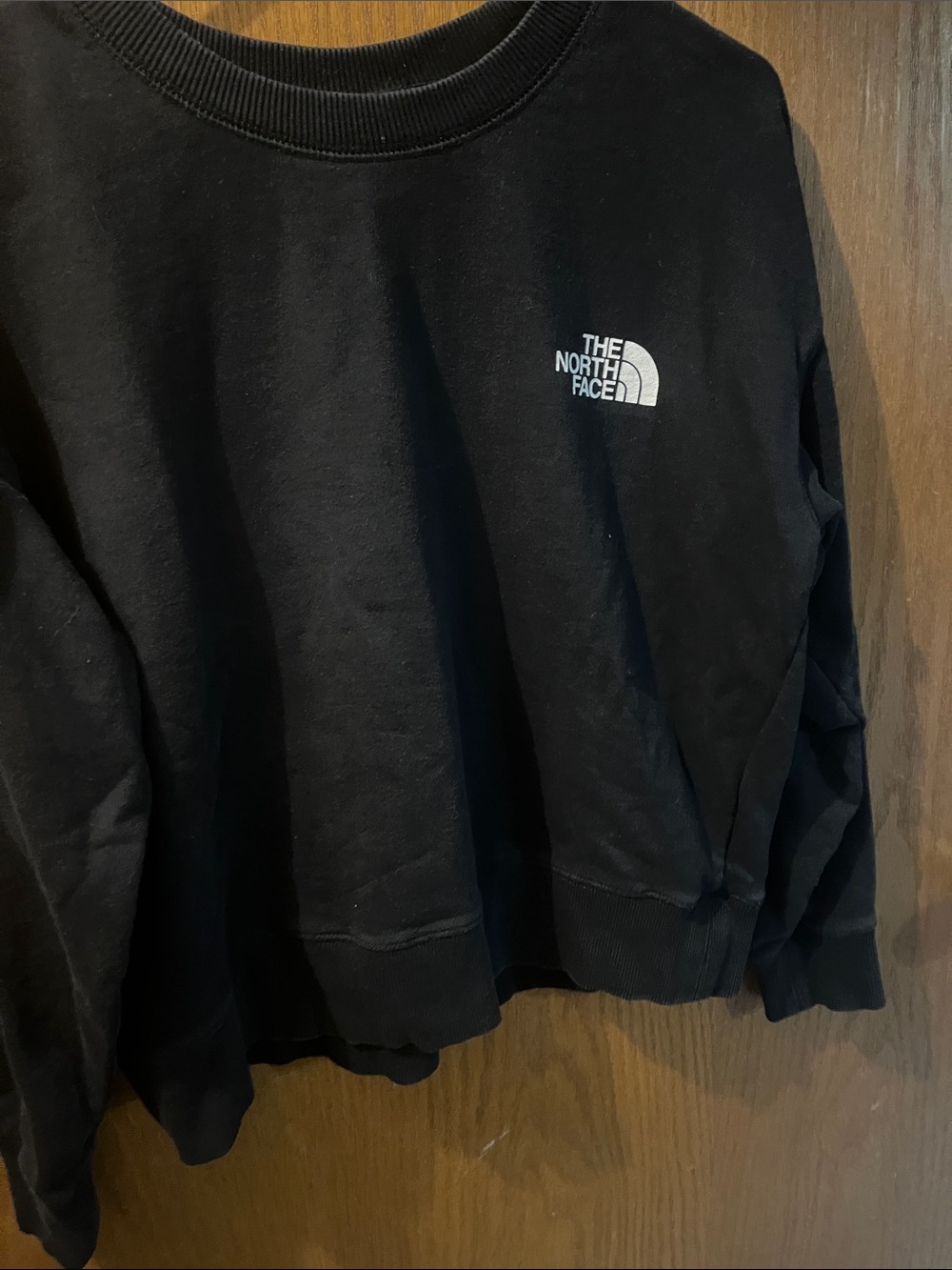 The North Face Black Crewneck Sweatshirt with White Logo